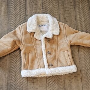 Baby faux suede sherpa lined jacket